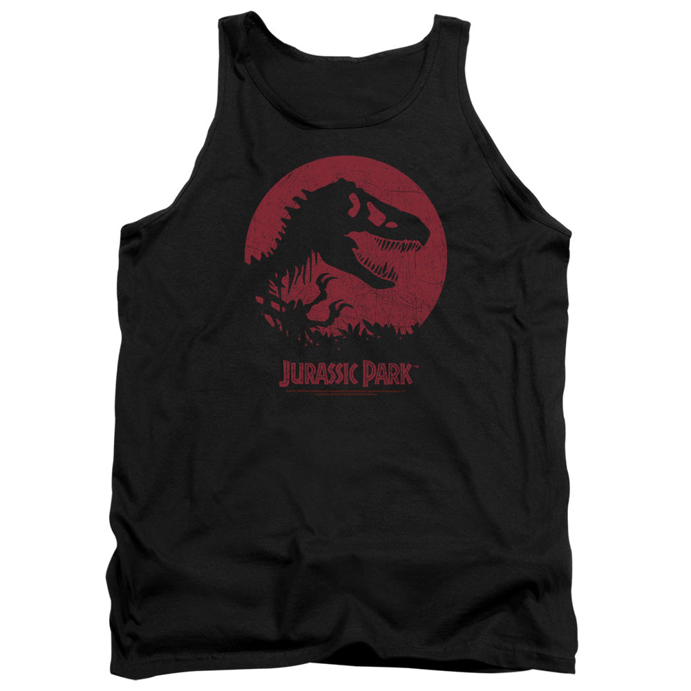AN OFFCIALLY LICENSED JURASSIC PARK T-REX SPHERE ADULT UNISEX TANK TOP BLACK