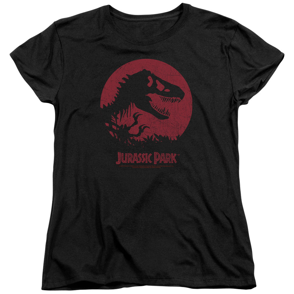 AN OFFCIALLY LICENSED JURASSIC PARK T-REX SPHERE WOMEN'S REGULAR FIT T-SHIRT BLACK