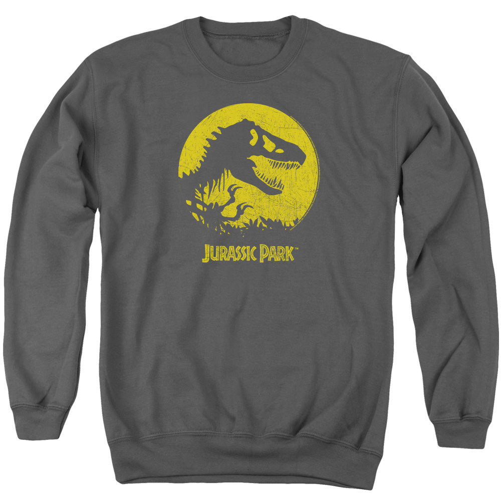 AN OFFCIALLY LICENSED JURASSIC PARK T REX SPHERE ADULT UNISEX CREWNECK SWEATSHIRT CHARCOAL