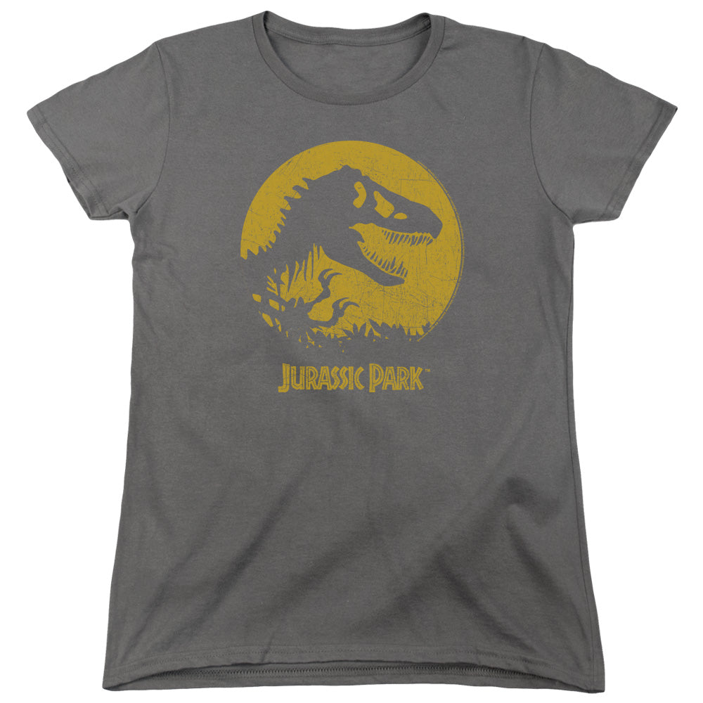 AN OFFCIALLY LICENSED JURASSIC PARK T REX SPHERE WOMEN'S REGULAR FIT T-SHIRT CHARCOAL