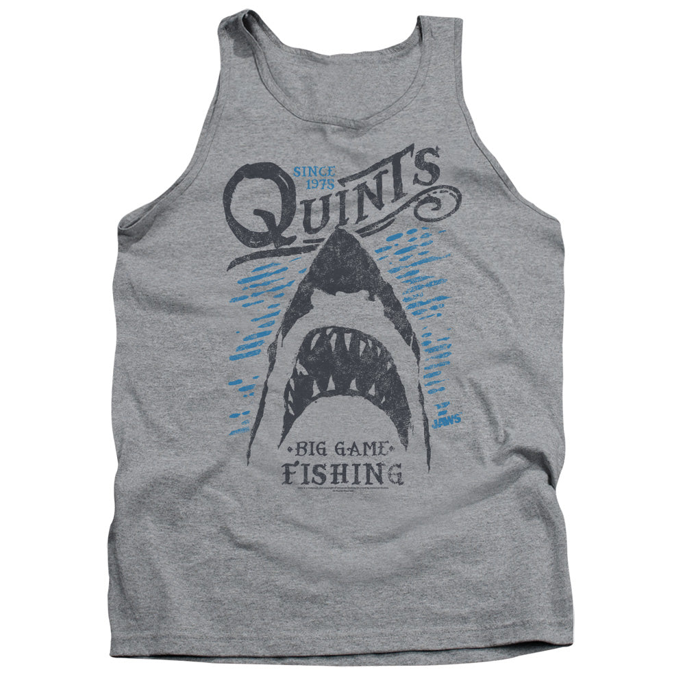 AN OFFCIALLY LICENSED JAWS BIG GAME FISHING ADULT UNISEX TANK TOP ATHLETIC HEATHER