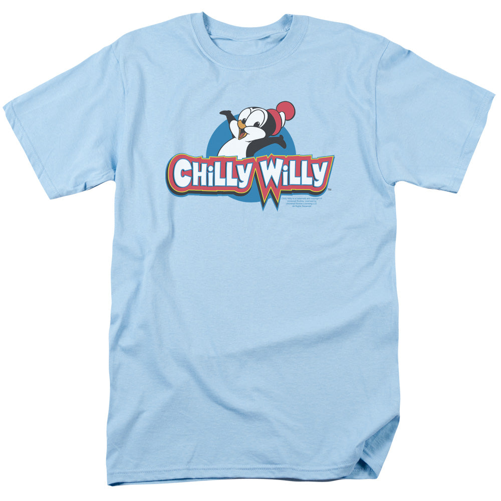 AN OFFCIALLY LICENSED CHILLY WILLY LOGO MEN'S REGULAR FIT T-SHIRT LIGHT BLUE