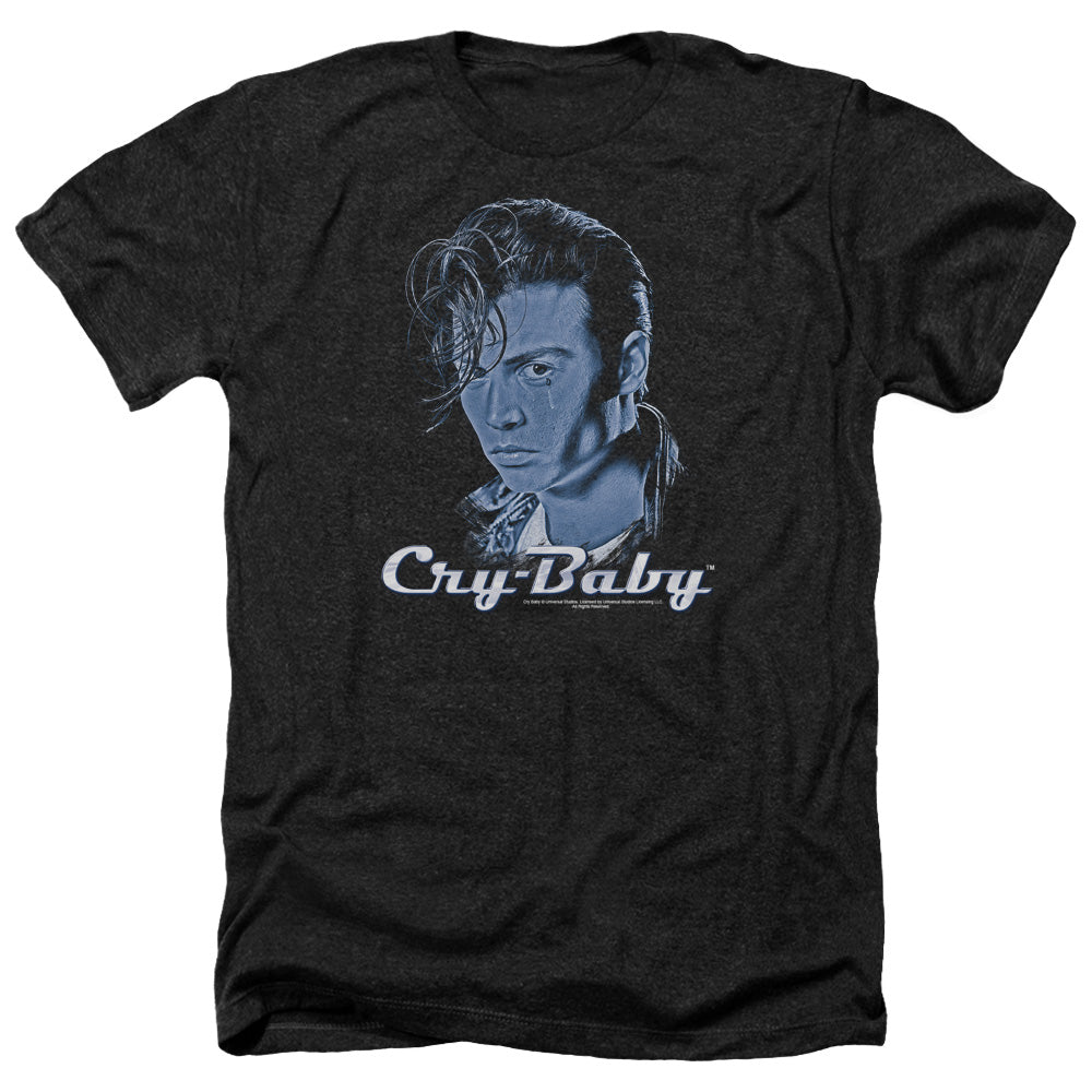 AN OFFCIALLY LICENSED CRY BABY KING CRY BABY MEN'S HEATHER T-SHIRT CHARCOAL