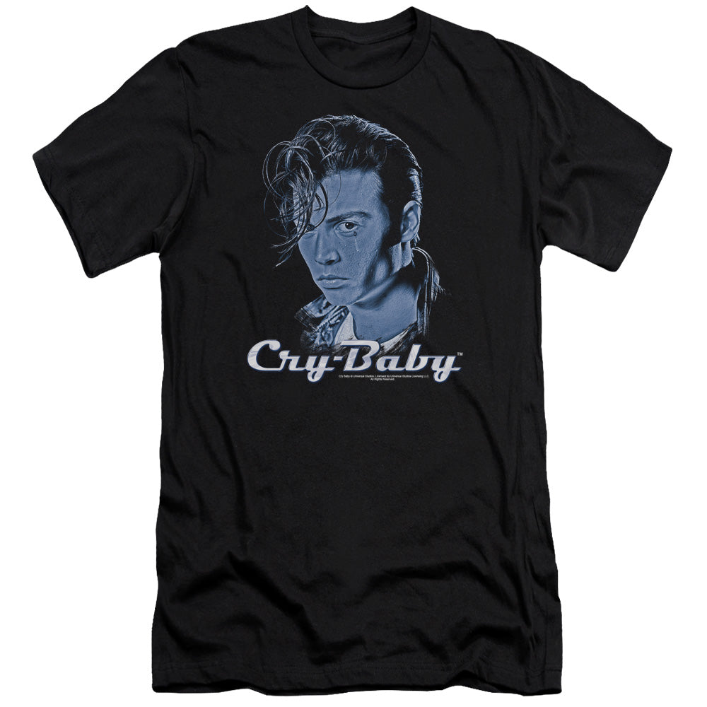 AN OFFCIALLY LICENSED CRY BABY KING CRY BABY MEN'S PREMIUM SLIM FIT T-SHIRT BLACK