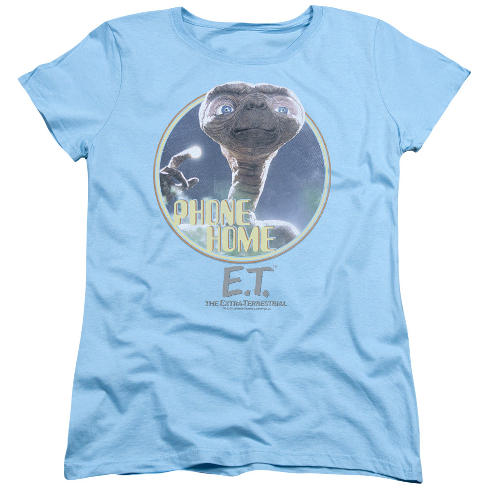 AN OFFCIALLY LICENSED ET PHONE HOME WOMEN'S REGULAR FIT T-SHIRT LIGHT BLUE