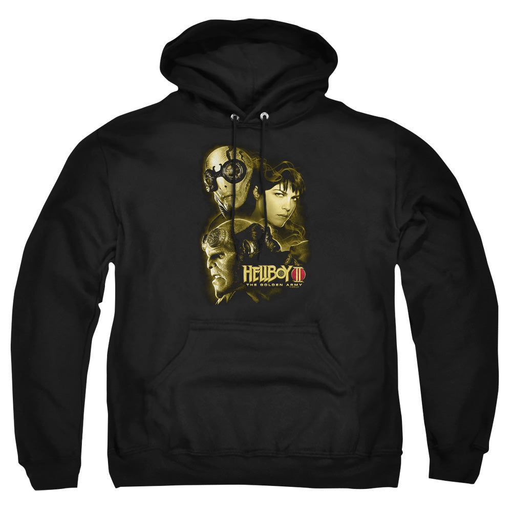 AN OFFCIALLY LICENSED HELLBOY II UNGODLY CREATURES ADULT UNISEX PULLOVER HOODIE BLACK