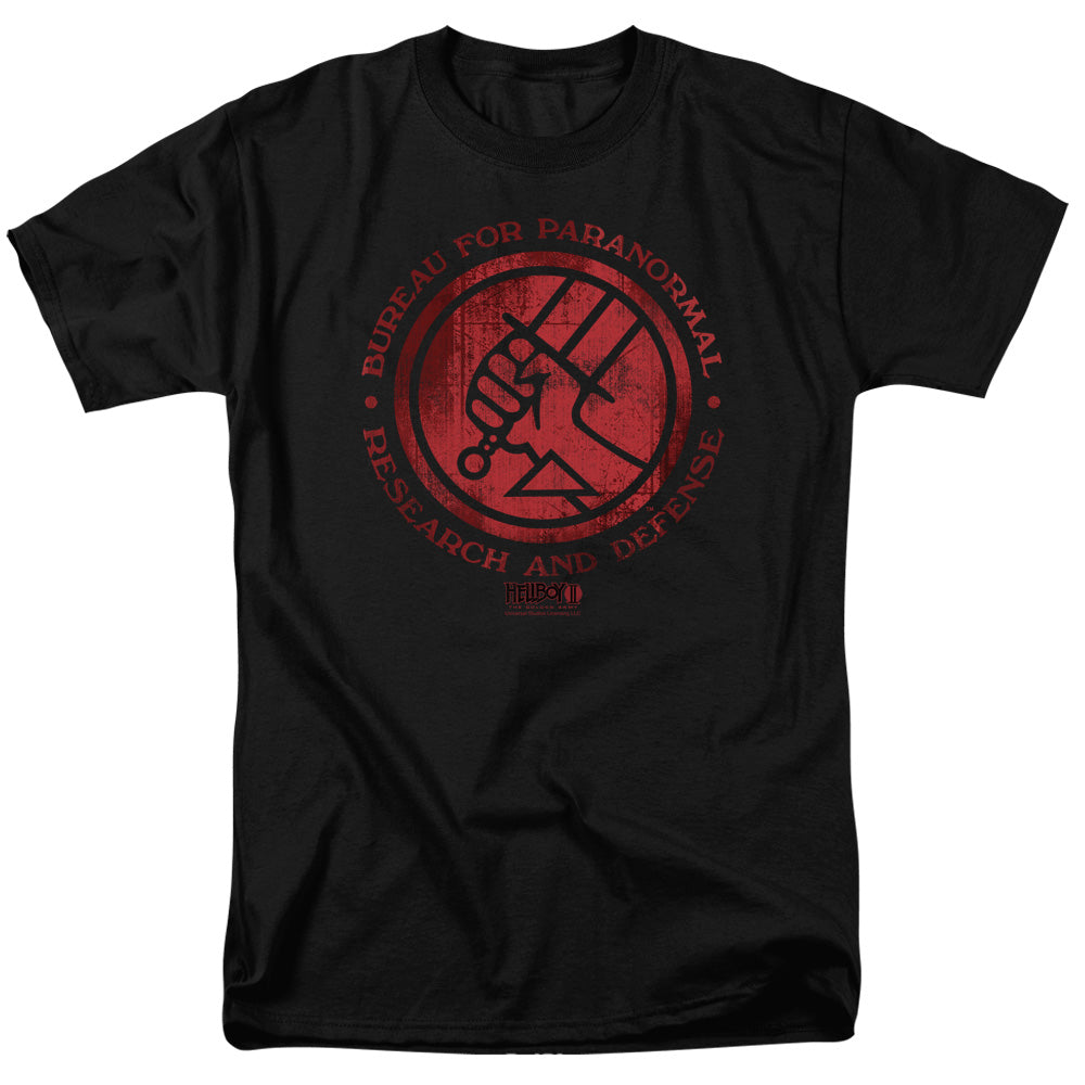 AN OFFCIALLY LICENSED HELLBOY II BPRD LOGO MEN'S REGULAR FIT T-SHIRT BLACK