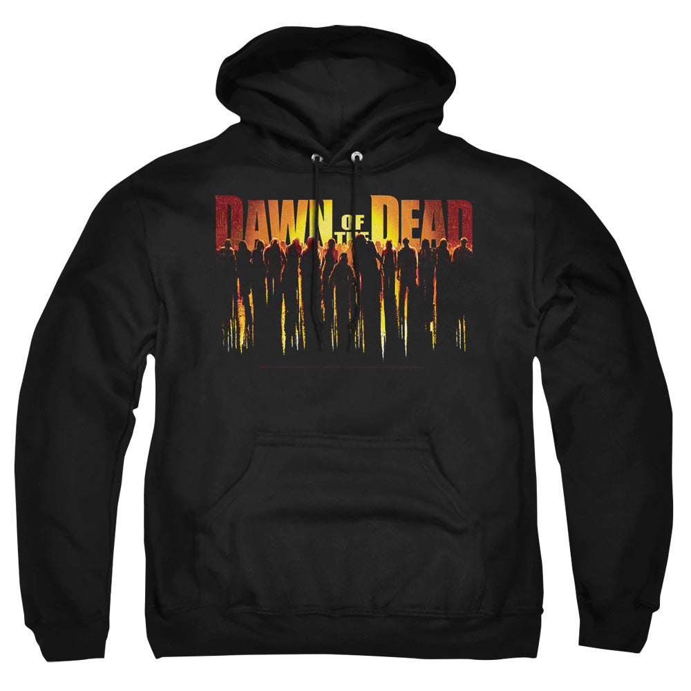 AN OFFCIALLY LICENSED DAWN OF THE DEAD WALKING DEAD ADULT UNISEX PULLOVER HOODIE BLACK