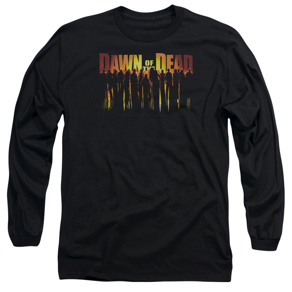 AN OFFCIALLY LICENSED DAWN OF THE DEAD WALKING DEAD MEN'S LONG SLEEVE T-SHIRT BLACK