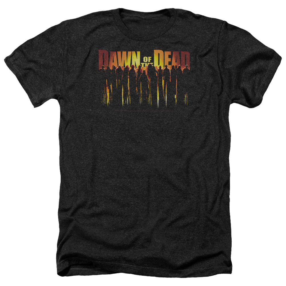 AN OFFCIALLY LICENSED DAWN OF THE DEAD WALKING DEAD MEN'S HEATHER T-SHIRT CHARCOAL