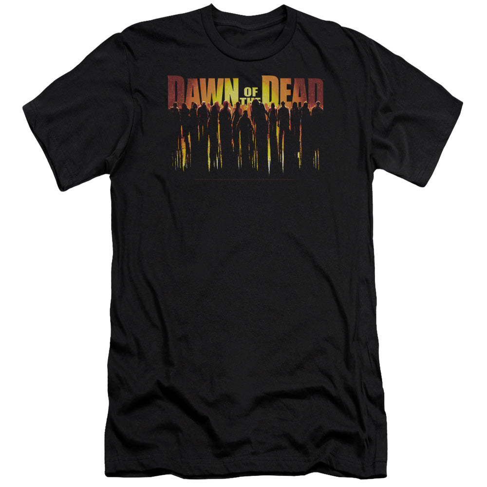 AN OFFCIALLY LICENSED DAWN OF THE DEAD WALKING DEAD MEN'S PREMIUM SLIM FIT T-SHIRT BLACK