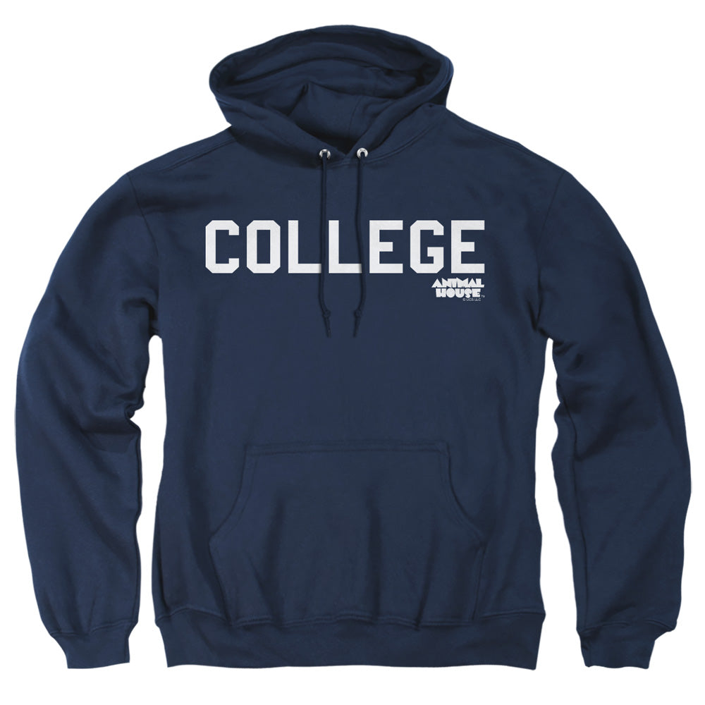 AN OFFCIALLY LICENSED ANIMAL HOUSE COLLEGE ADULT UNISEX PULLOVER HOODIE NAVY