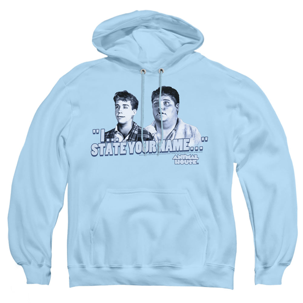AN OFFCIALLY LICENSED ANIMAL HOUSE PLEDGES ADULT UNISEX PULLOVER HOODIE LIGHT BLUE