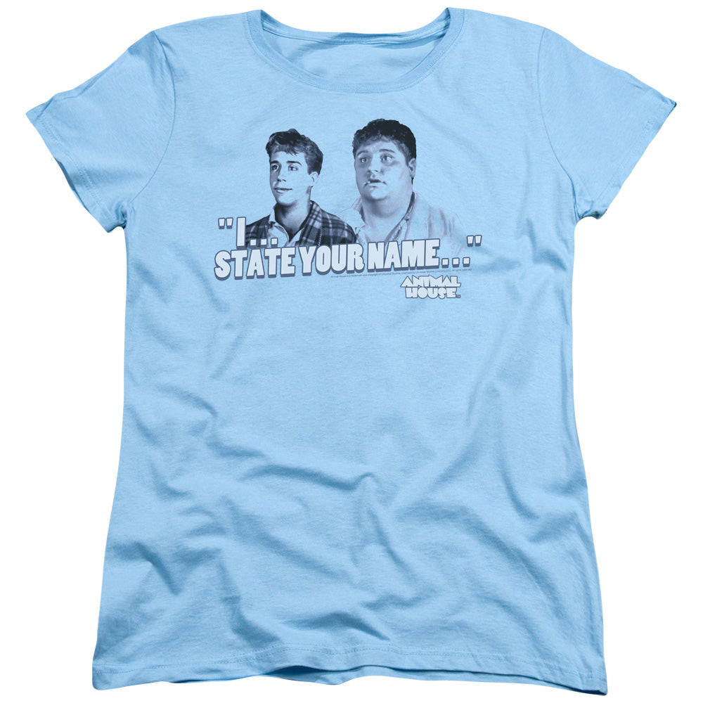 AN OFFCIALLY LICENSED ANIMAL HOUSE PLEDGES WOMEN'S REGULAR FIT T-SHIRT LIGHT BLUE