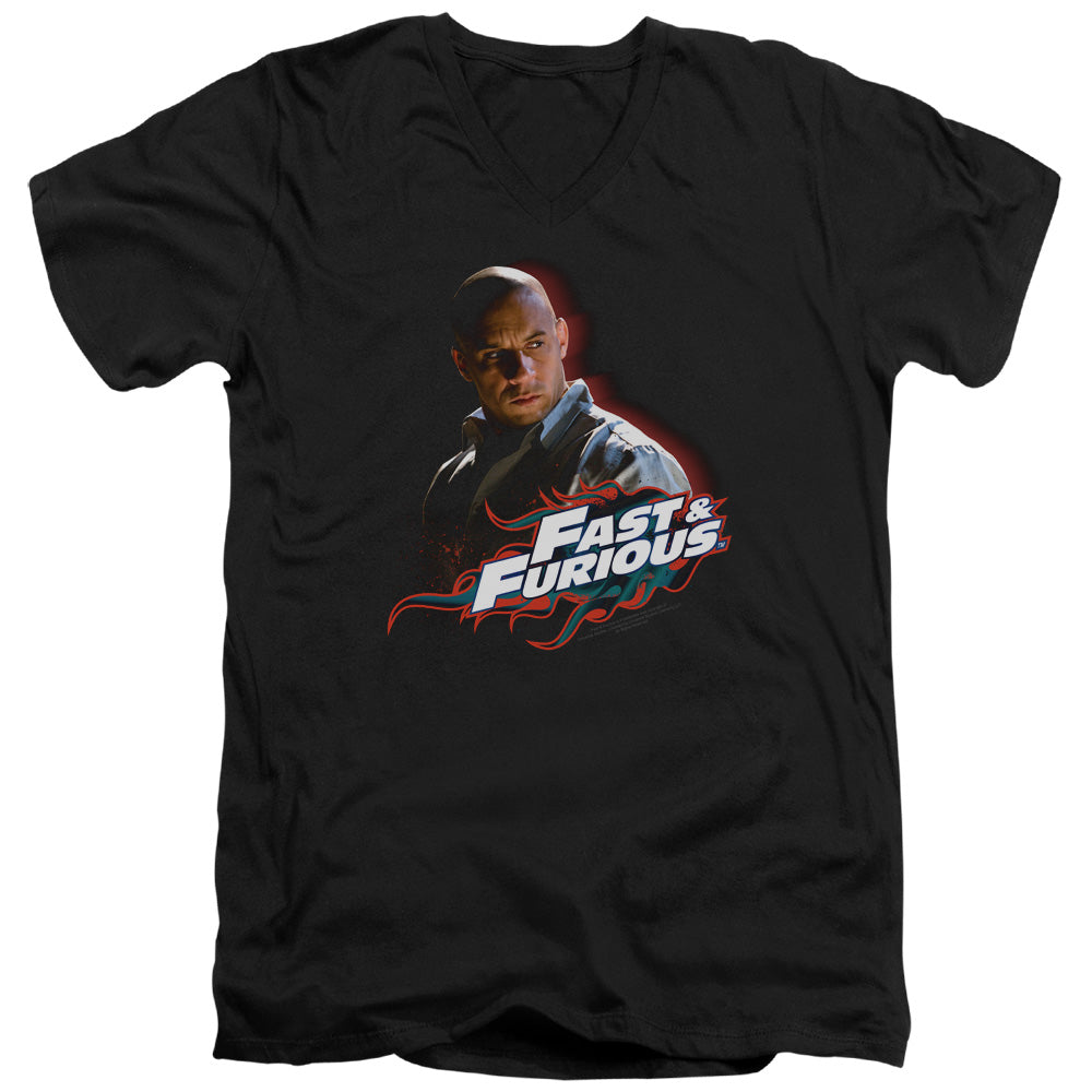 AN OFFCIALLY LICENSED FAST AND THE FURIOUS TORETTO MEN'S V-NECK T-SHIRT BLACK