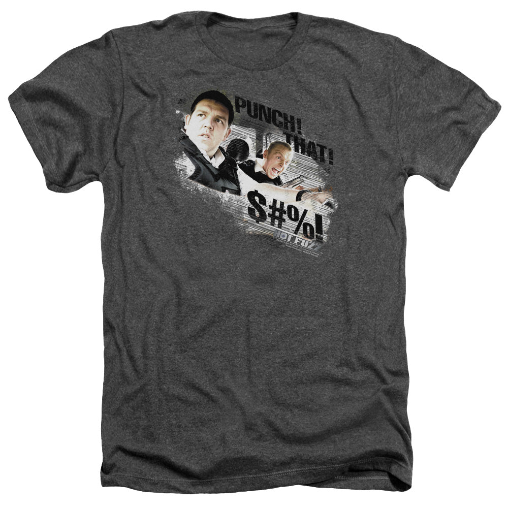 AN OFFCIALLY LICENSED HOT FUZZ PUNCH THAT MEN'S HEATHER T-SHIRT CHARCOAL