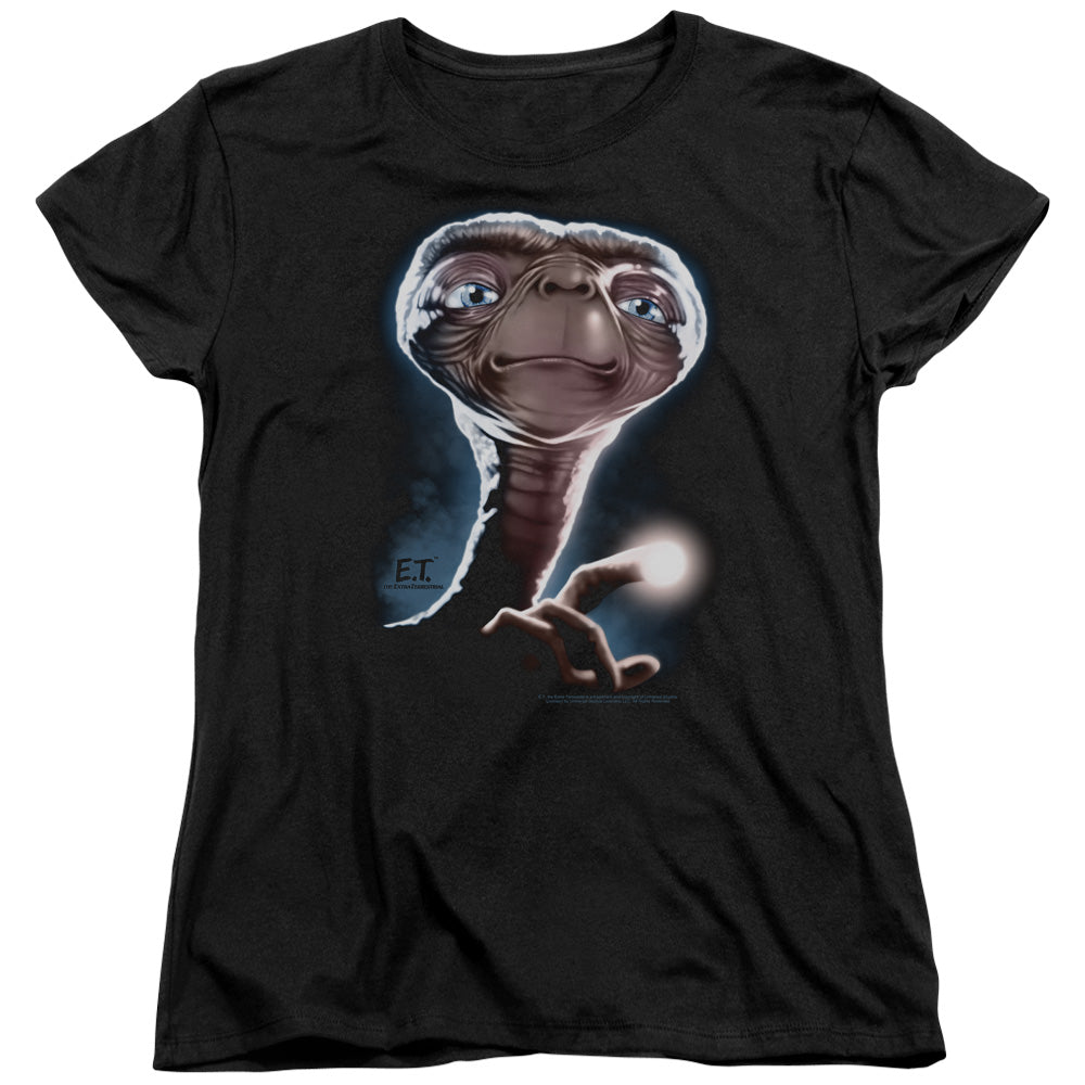 AN OFFCIALLY LICENSED ET PORTRAIT WOMEN'S REGULAR FIT T-SHIRT BLACK