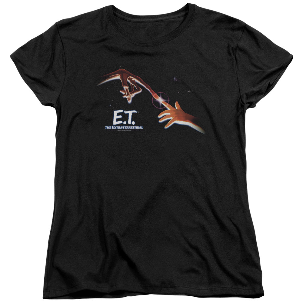 AN OFFCIALLY LICENSED ET POSTER WOMEN'S REGULAR FIT T-SHIRT BLACK