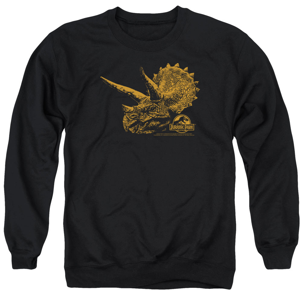 AN OFFCIALLY LICENSED JURASSIC PARK TRI MOUNT ADULT UNISEX CREWNECK SWEATSHIRT BLACK