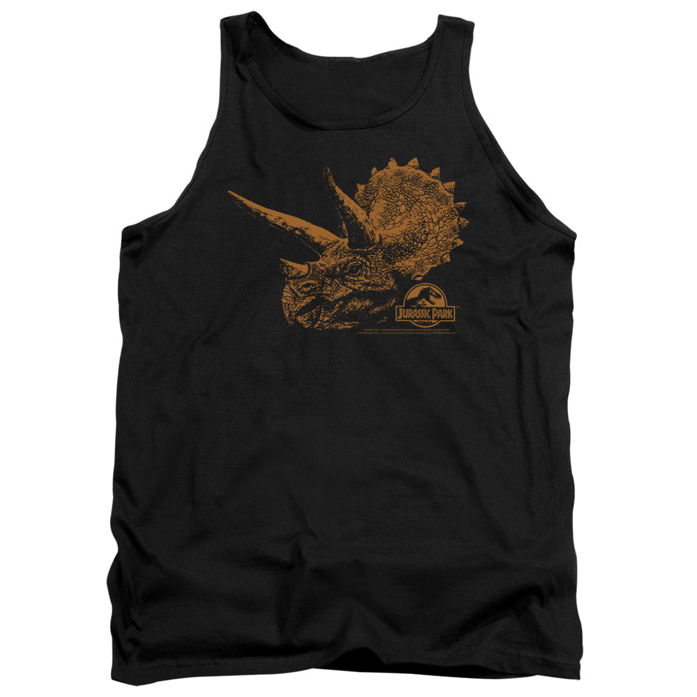 AN OFFCIALLY LICENSED JURASSIC PARK TRI MOUNT ADULT UNISEX TANK TOP BLACK