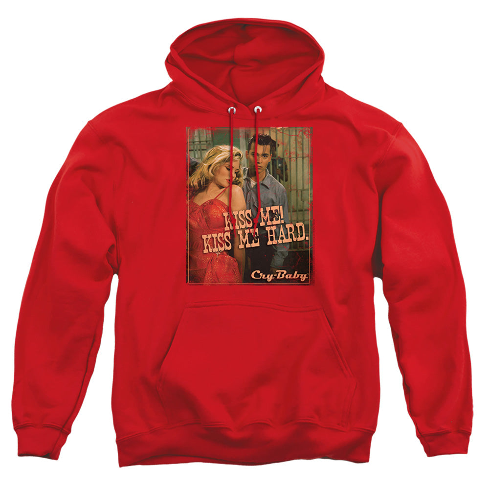 AN OFFCIALLY LICENSED CRY BABY KISS ME ADULT UNISEX PULLOVER HOODIE RED
