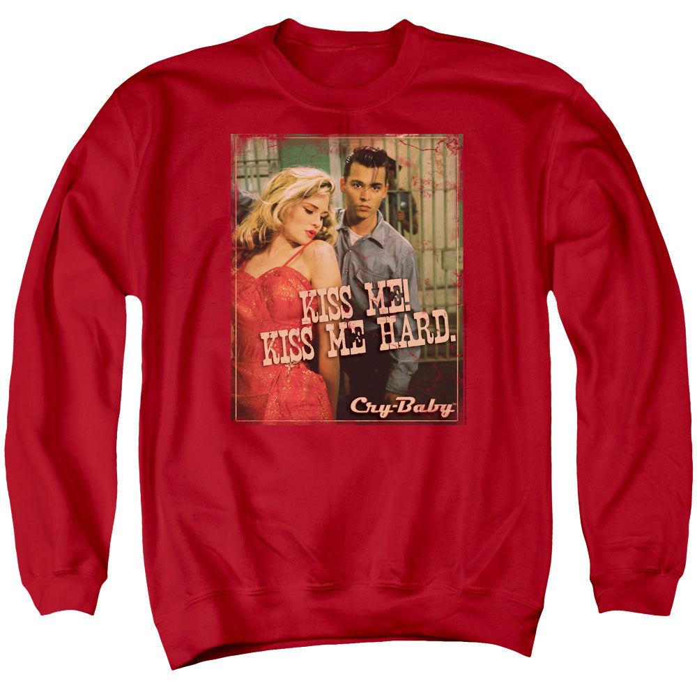 AN OFFCIALLY LICENSED CRY BABY KISS ME ADULT UNISEX CREWNECK SWEATSHIRT RED
