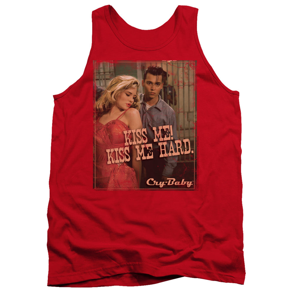 AN OFFCIALLY LICENSED CRY BABY KISS ME ADULT UNISEX TANK TOP RED