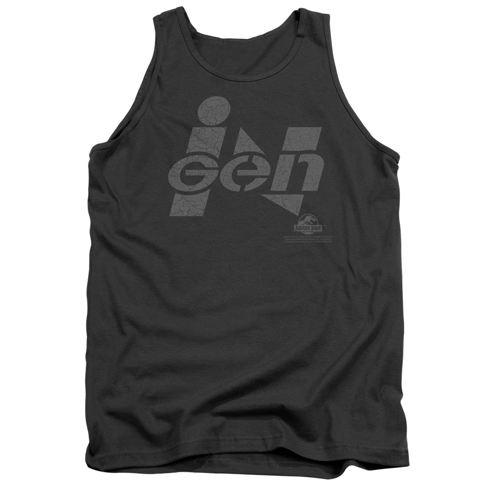 AN OFFCIALLY LICENSED JURASSIC PARK INGEN LOGO ADULT UNISEX TANK TOP CHARCOAL