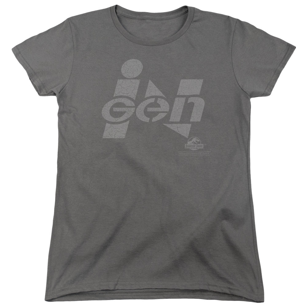 AN OFFCIALLY LICENSED JURASSIC PARK INGEN LOGO WOMEN'S REGULAR FIT T-SHIRT CHARCOAL
