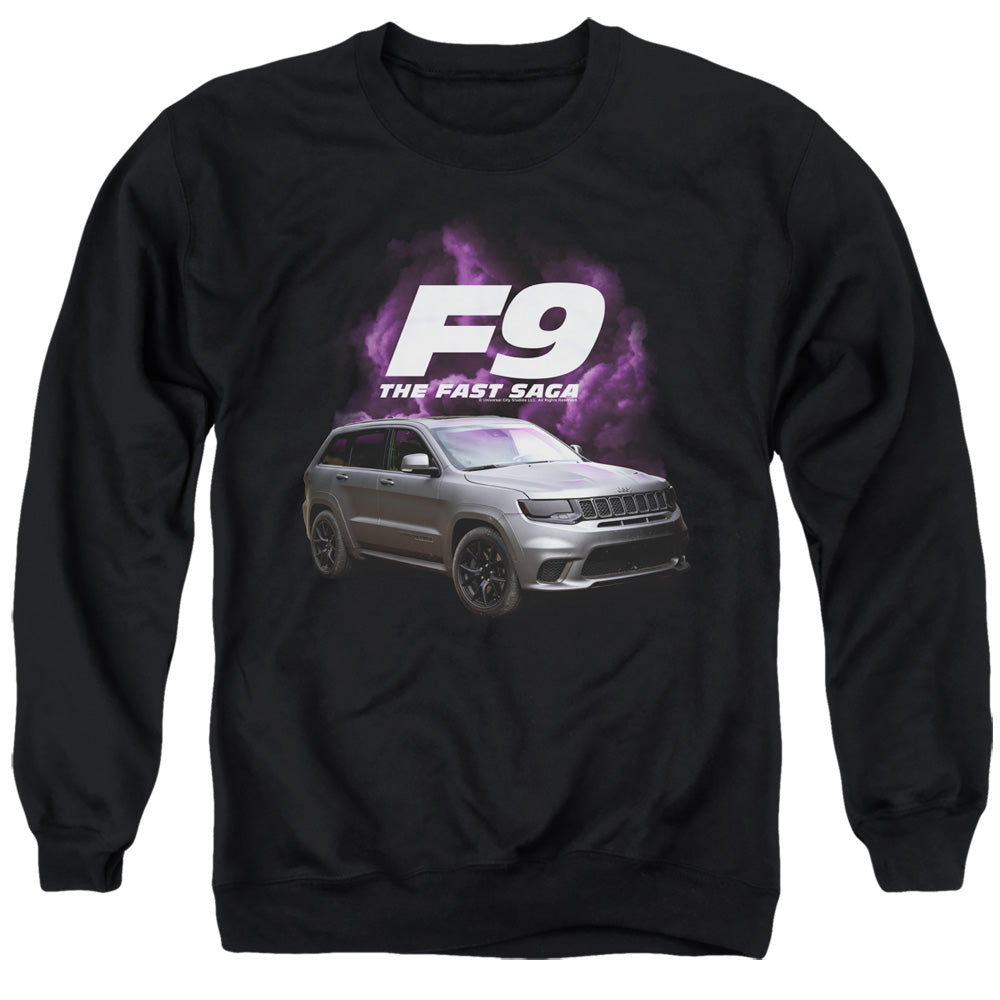 AN OFFCIALLY LICENSED FAST AND THE FURIOUS 9 JEEP ADULT UNISEX CREWNECK SWEATSHIRT BLACK