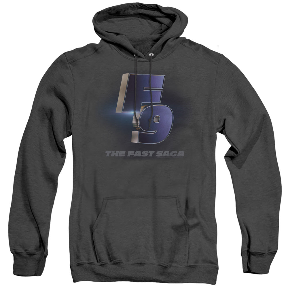 AN OFFCIALLY LICENSED FAST AND THE FURIOUS 9 F9 POSTER LOGO ADULT UNISEX HEATHER PULLOVER HOODIE BLACK