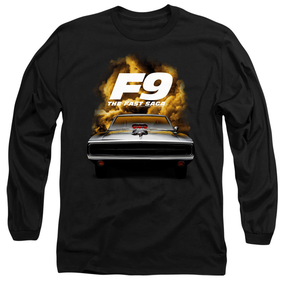 AN OFFCIALLY LICENSED FAST AND THE FURIOUS 9 CAMERO FRONT MEN'S LONG SLEEVE T-SHIRT BLACK