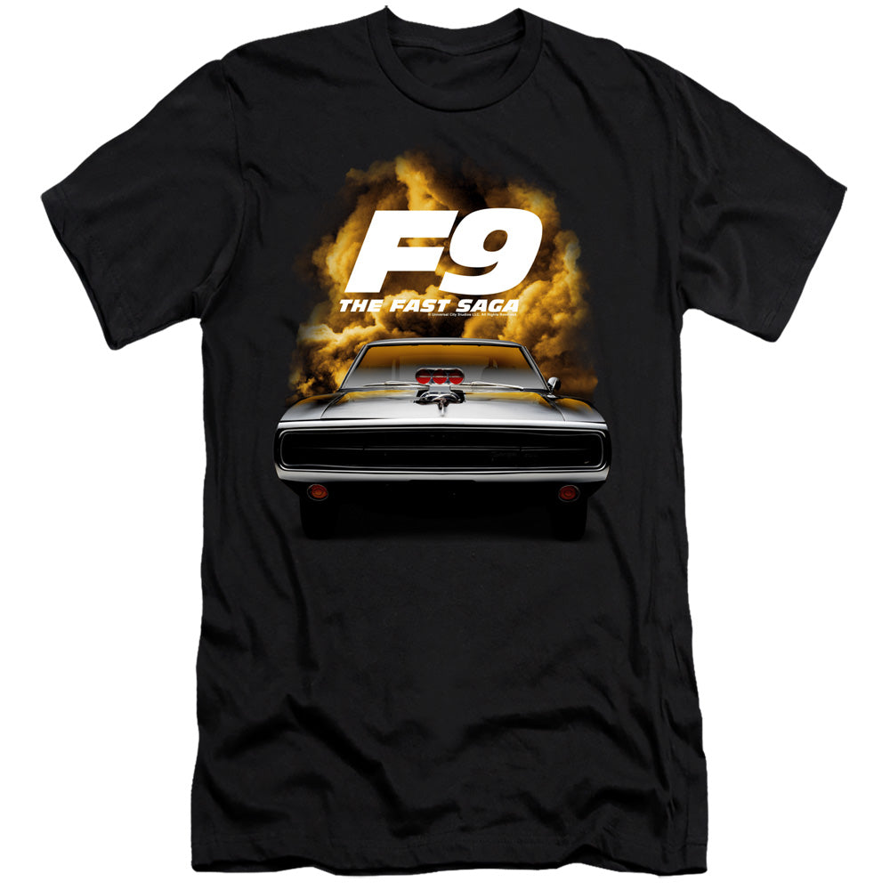 AN OFFCIALLY LICENSED FAST AND THE FURIOUS 9 CAMERO FRONT MEN'S PREMIUM SLIM FIT T-SHIRT BLACK