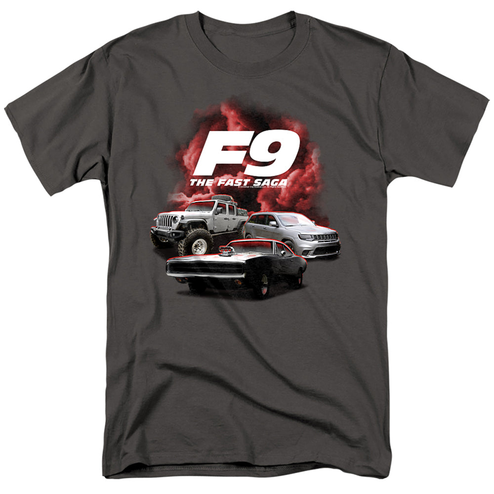 AN OFFCIALLY LICENSED FAST AND THE FURIOUS 9 CAR GROUP MEN'S REGULAR FIT T-SHIRT BLACK