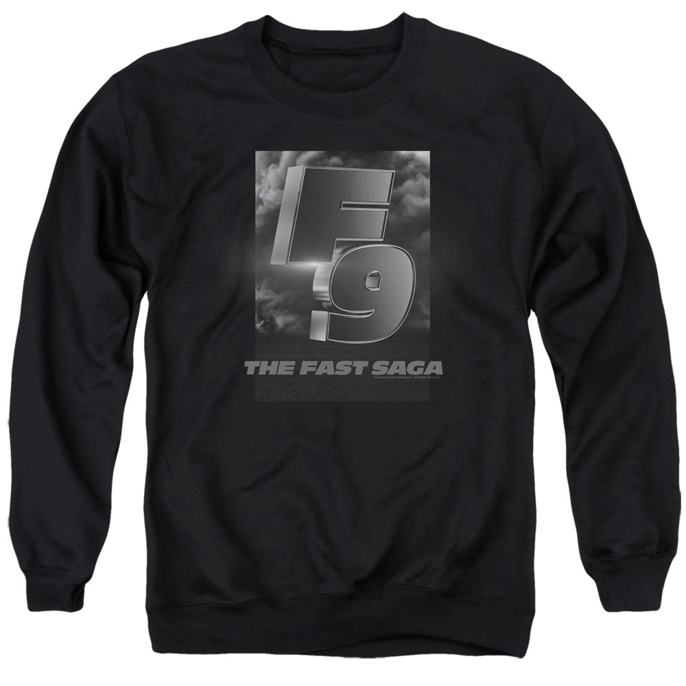 AN OFFCIALLY LICENSED FAST AND THE FURIOUS 9 F9 SMOKE LOGO ADULT UNISEX CREWNECK SWEATSHIRT BLACK