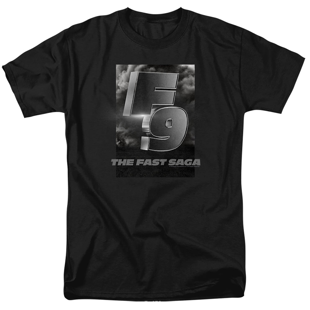 AN OFFCIALLY LICENSED FAST AND THE FURIOUS 9 F9 SMOKE LOGO MEN'S REGULAR FIT T-SHIRT BLACK