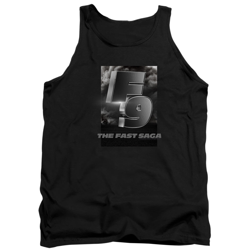 AN OFFCIALLY LICENSED FAST AND THE FURIOUS 9 F9 SMOKE LOGO ADULT UNISEX TANK TOP BLACK