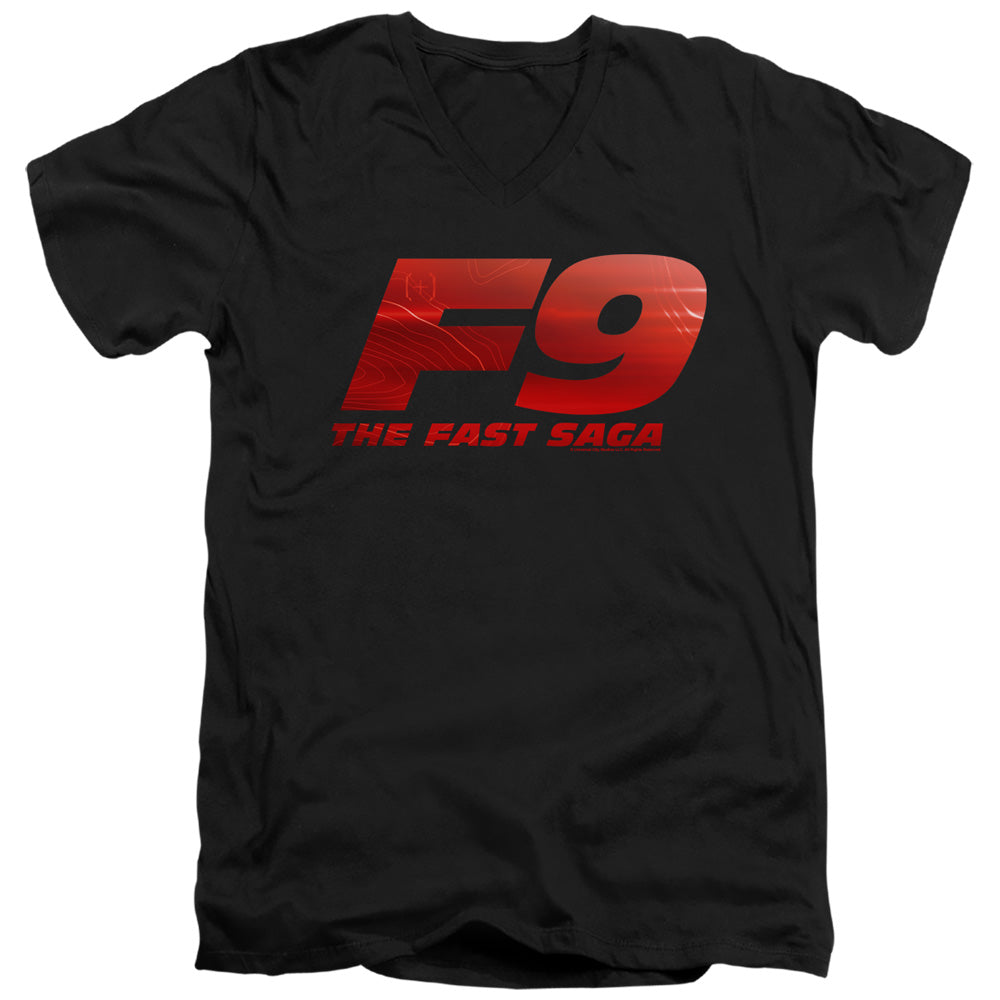 AN OFFCIALLY LICENSED FAST AND THE FURIOUS 9 F9 MAPLOGO MEN'S V-NECK T-SHIRT BLACK