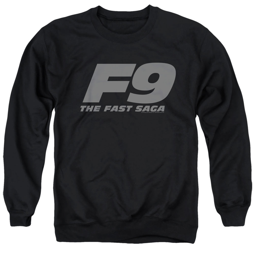 AN OFFCIALLY LICENSED FAST AND THE FURIOUS 9 F9 LOGO ADULT UNISEX CREWNECK SWEATSHIRT BLACK