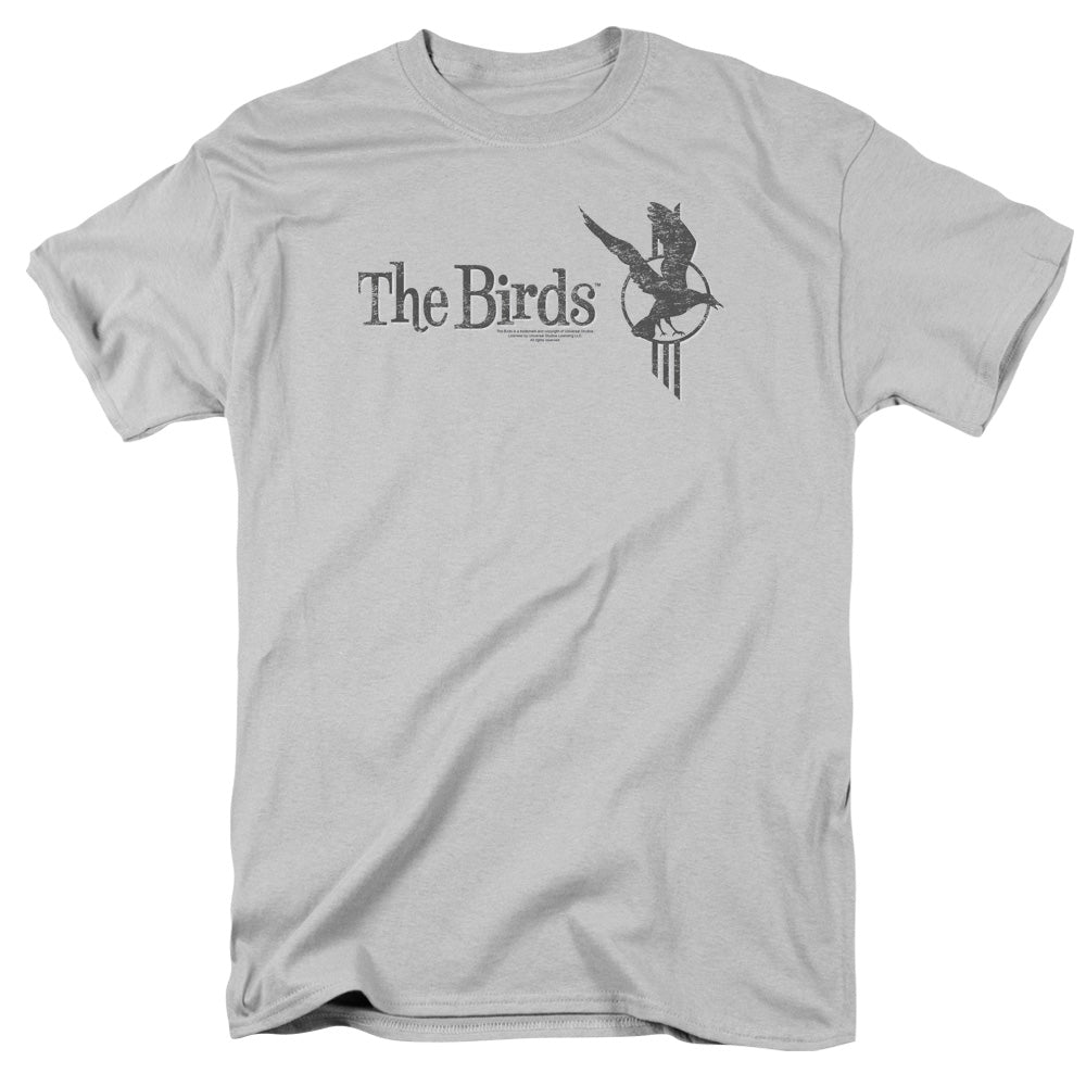 AN OFFCIALLY LICENSED BIRDS DISTRESSED MEN'S REGULAR FIT T-SHIRT SILVER