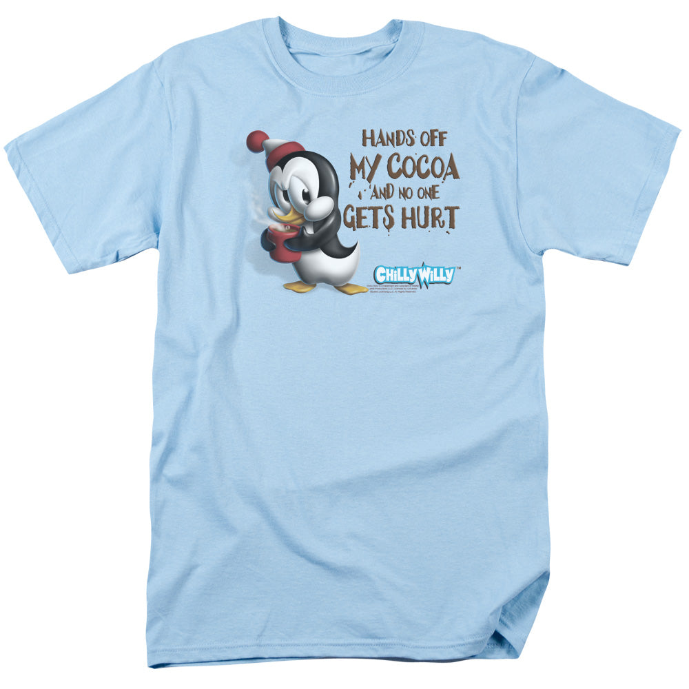 AN OFFCIALLY LICENSED CHILLY WILLY HANDS OFF MEN'S REGULAR FIT T-SHIRT LIGHT BLUE