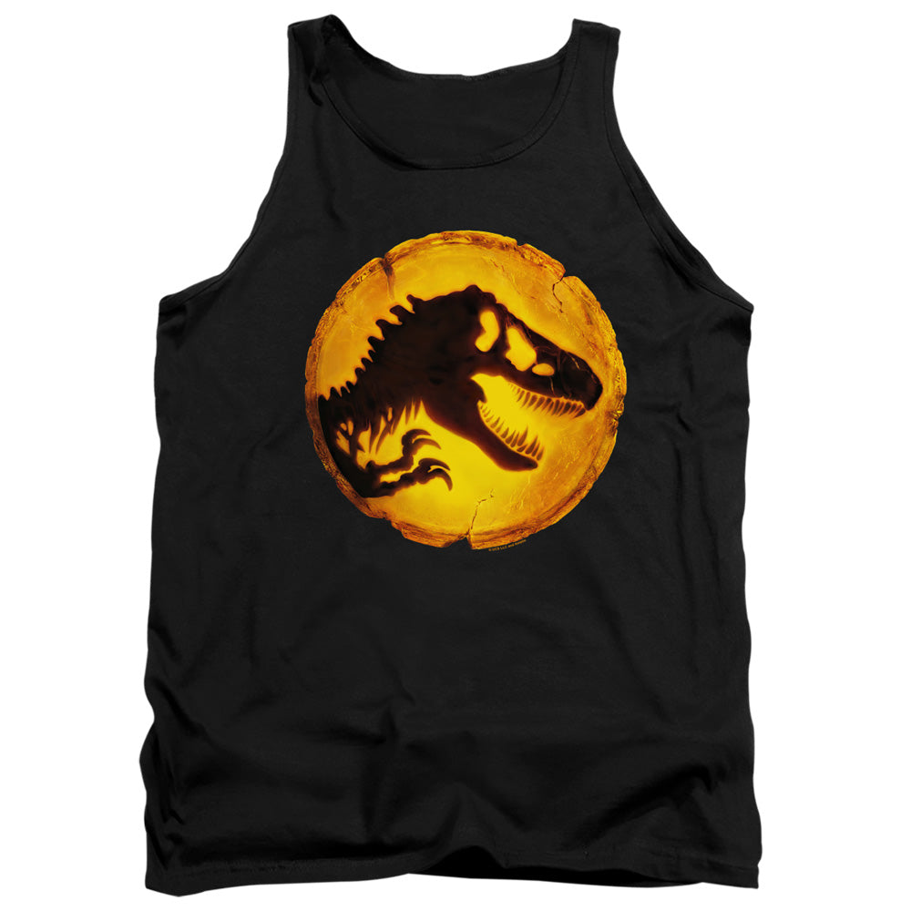 AN OFFCIALLY LICENSED JURASSIC WORLD DOMINION ICON ADULT UNISEX TANK TOP BLACK