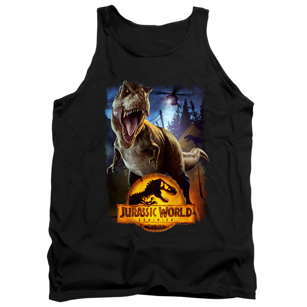AN OFFCIALLY LICENSED JURASSIC WORLD NO MORE FENCES ADULT UNISEX TANK TOP BLACK