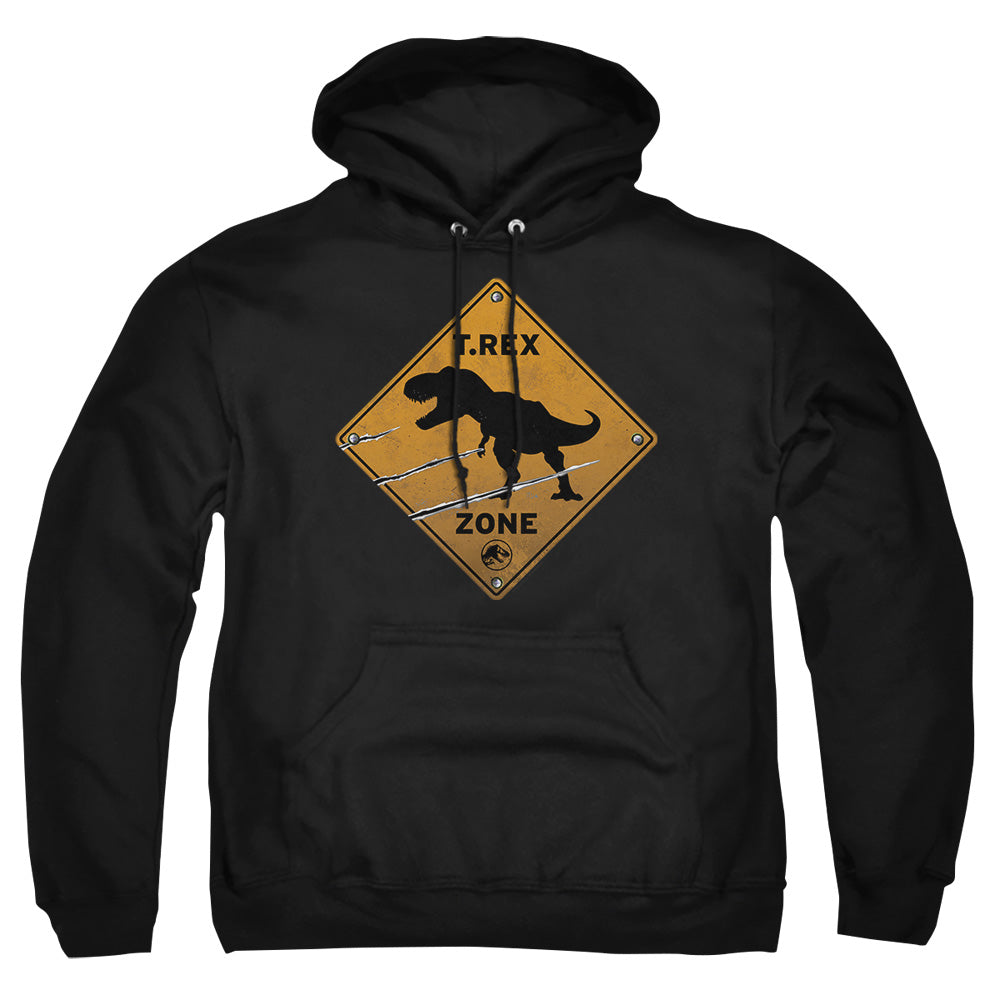AN OFFCIALLY LICENSED JURASSIC WORLD TREX ZONE ADULT UNISEX PULLOVER HOODIE BLACK