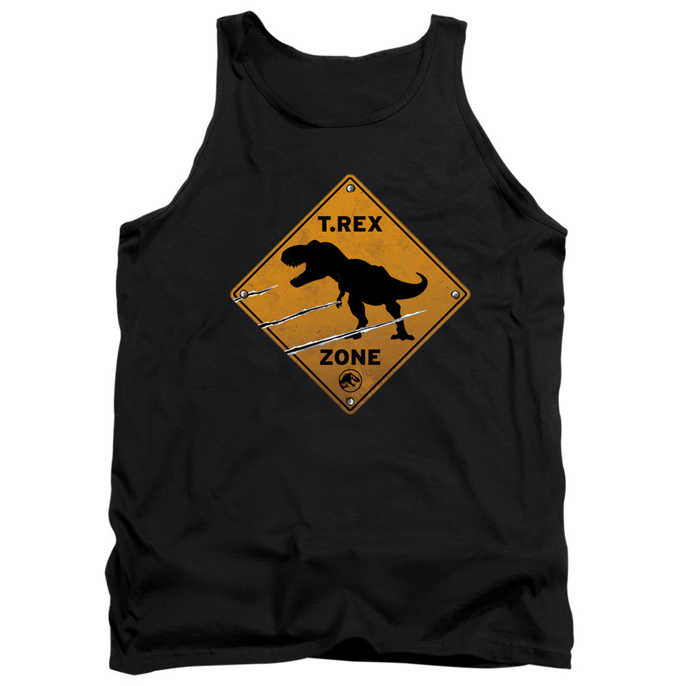 AN OFFCIALLY LICENSED JURASSIC WORLD TREX ZONE ADULT UNISEX TANK TOP BLACK