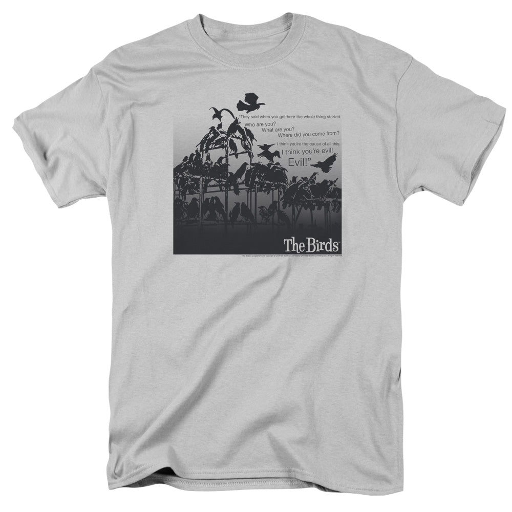 AN OFFCIALLY LICENSED BIRDS EVIL MEN'S REGULAR FIT T-SHIRT SILVER