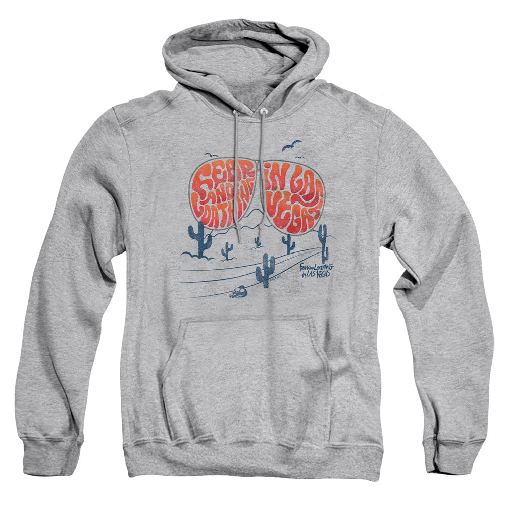 AN OFFCIALLY LICENSED FEAR AND LOATHING IN LAS VEGAS GLASSES ADULT UNISEX PULLOVER HOODIE ATHLETIC HEATHER