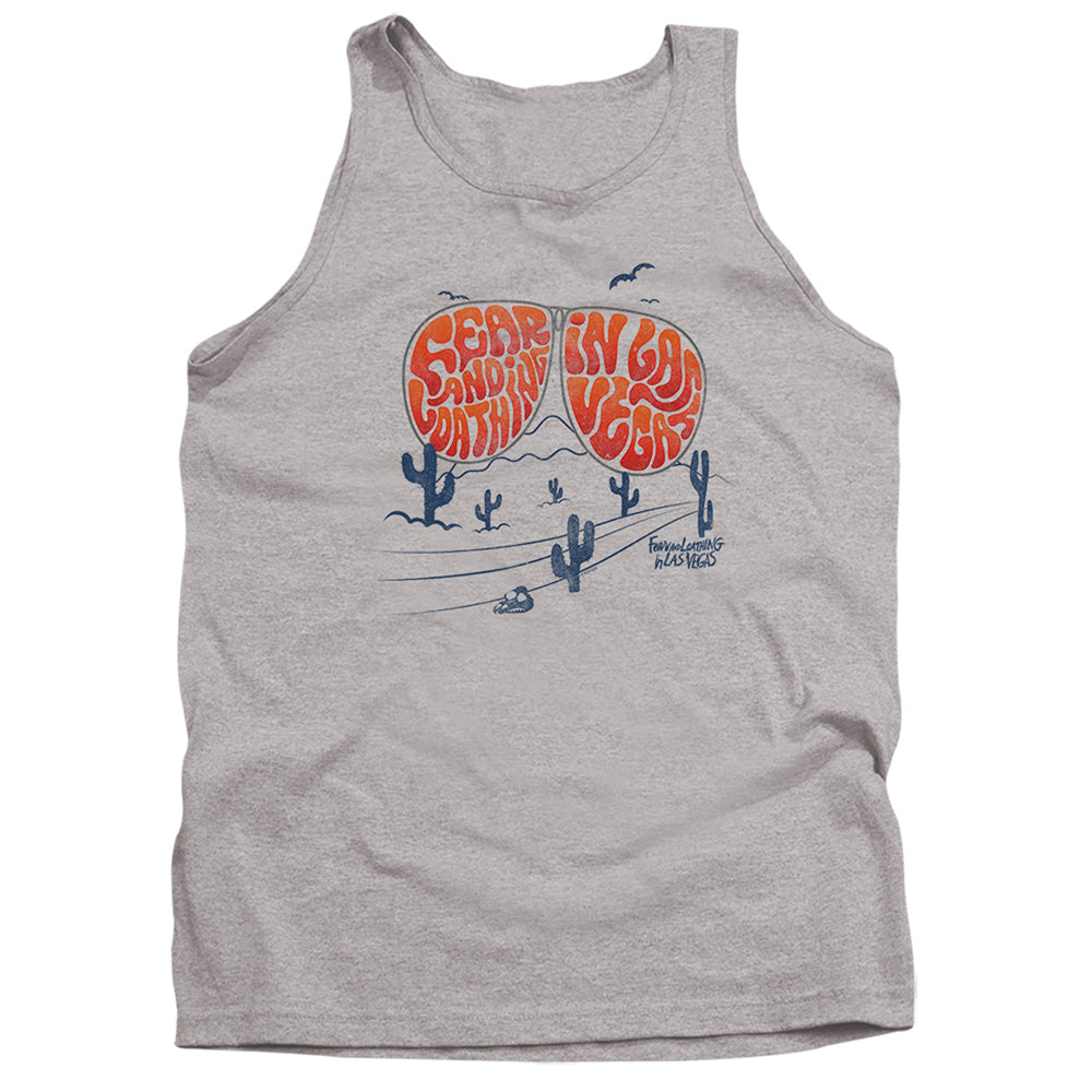 AN OFFCIALLY LICENSED FEAR AND LOATHING IN LAS VEGAS GLASSES ADULT UNISEX TANK TOP ATHLETIC HEATHER