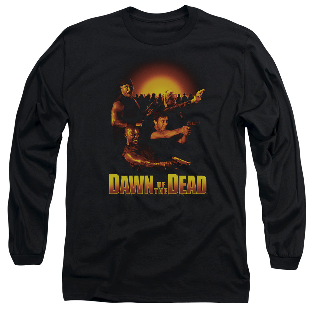 AN OFFCIALLY LICENSED DAWN OF THE DEAD DAWN COLLAGE MEN'S LONG SLEEVE T-SHIRT BLACK