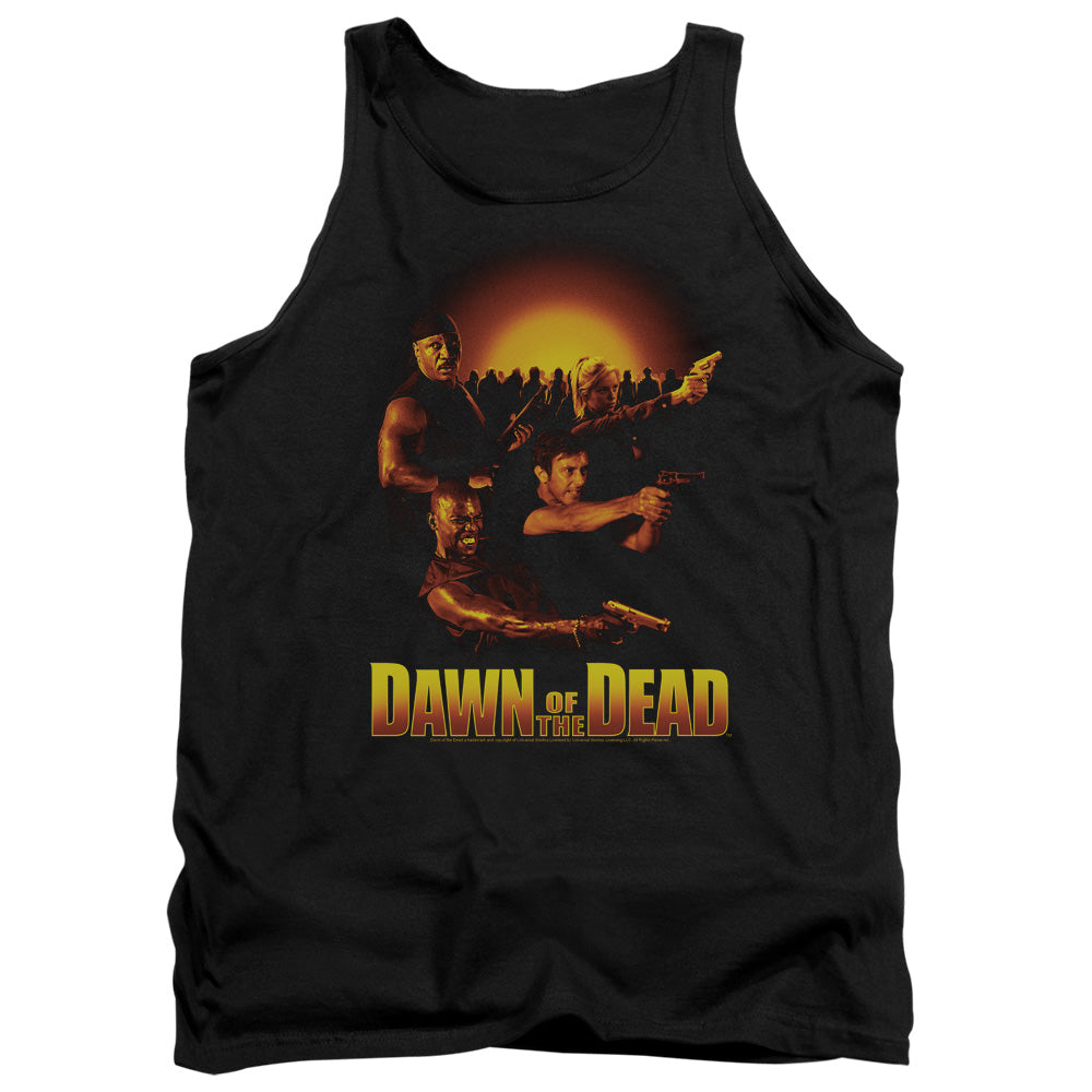 AN OFFCIALLY LICENSED DAWN OF THE DEAD DAWN COLLAGE ADULT UNISEX TANK TOP BLACK